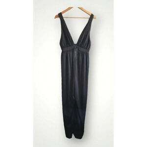 Rachel Zoe Jumpsuit Women's 6 Black Anouk  Deep V Wide Leg NWT